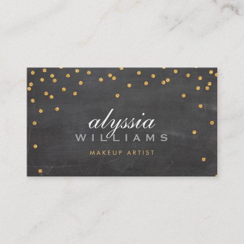 CUTE mini confetti gold sparkly glitter chalkboard Business Cards