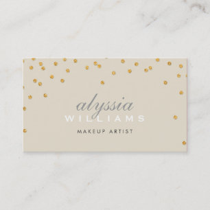 CUTE mini confetti gold sparkly glitter cream Business Card