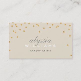 CUTE mini confetti gold sparkly glitter cream Business Card