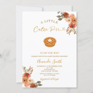 Cute Mini Cutie Pie Gingham Fall Baby Shower Invitation