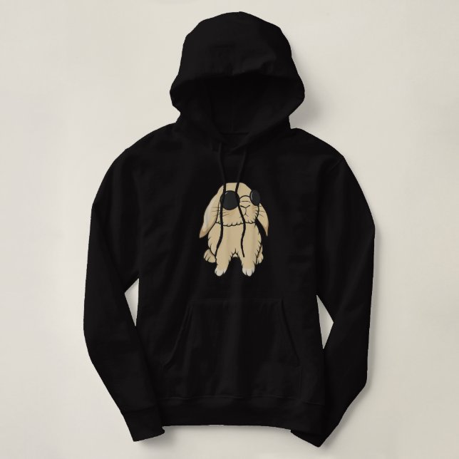 Cute Mini Holland Lop Bunny Rabbit Lover Sunglasse Hoodie (Design Front)
