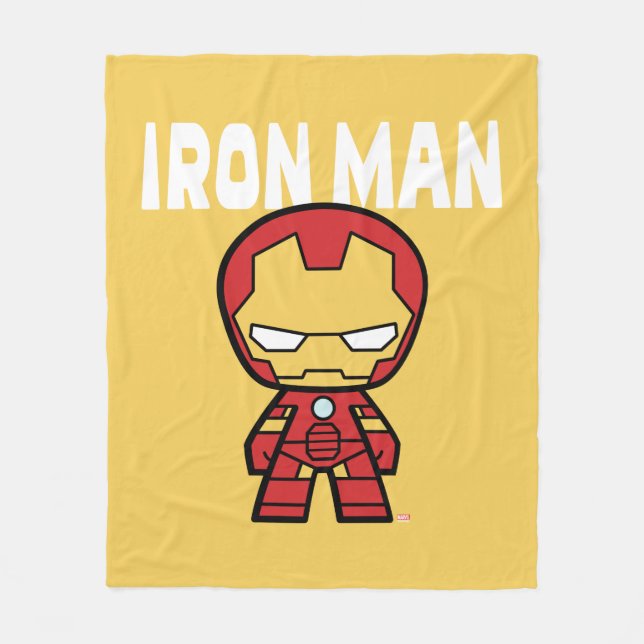 Cute Mini Iron Man Fleece Blanket (Front)