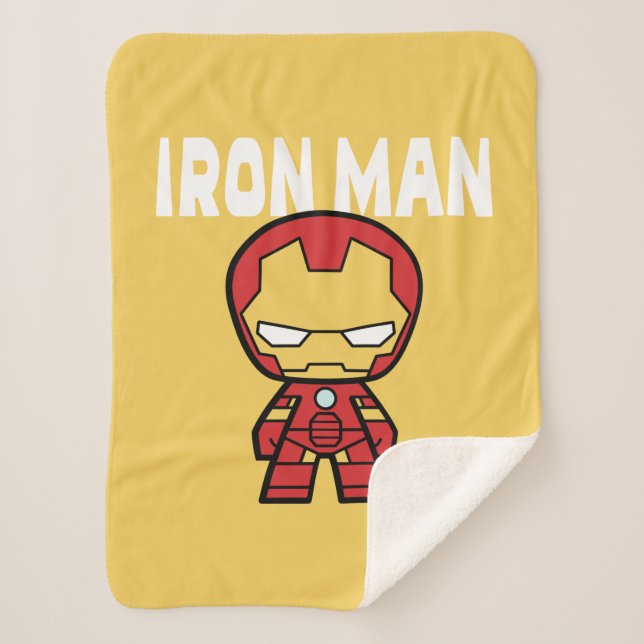 Cute Mini Iron Man Sherpa Blanket (Front)