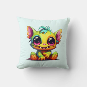 Cute Mini Monster Animo Amely Throw Pillow