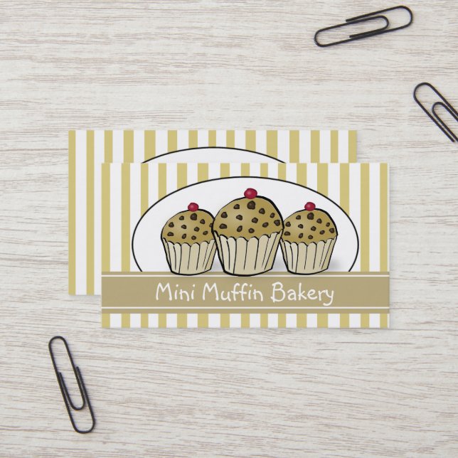 Cute Mini Muffin Baking Confectionery Business Card (Front/Back In Situ)
