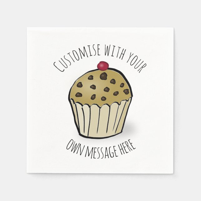 Cute Mini Muffin Custom Text Napkins (Front)
