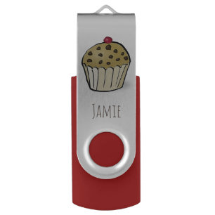 Cute Mini Muffin with Cherry Personalised Flash Drive