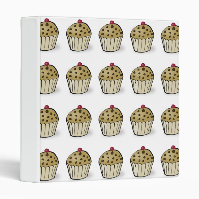 Cute Mini Muffins Pattern 3 Ring Binder (Front/Spine)