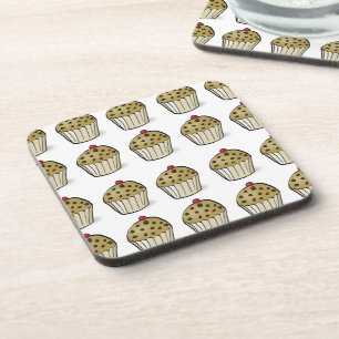 Cute Mini Muffins Pattern Beverage Coaster