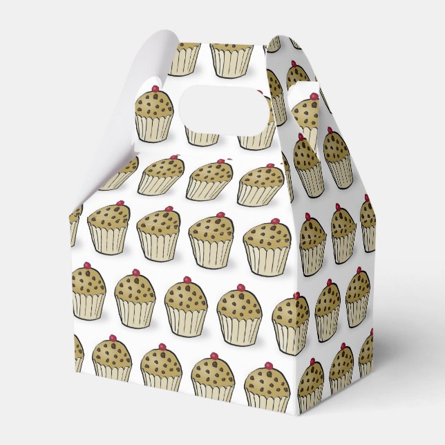 Cute Mini Muffins Pattern Favor Boxes (Front Side)