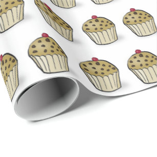Cute Mini Muffins Pattern Wrapping Paper