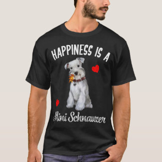 Cute Mini Schnauzer Dog Autumn Leaf Hearts Pet T-Shirt