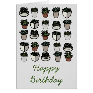 Cute mini succulent pattern cards