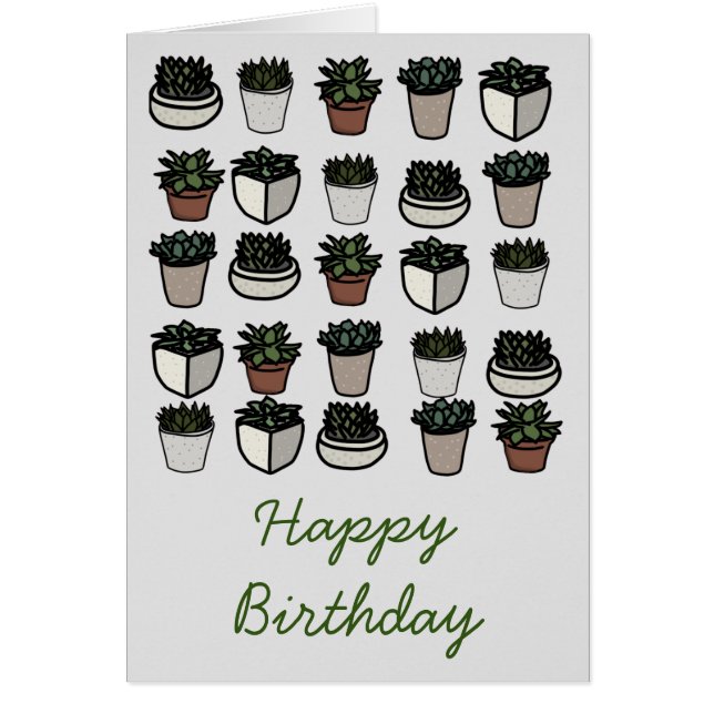 Cute mini succulent pattern cards (Front)
