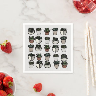 Cute mini succulent pattern napkins