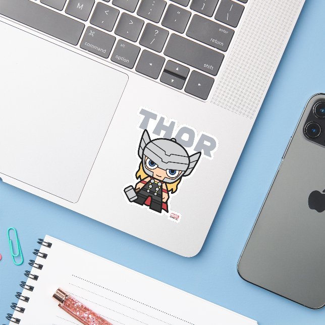 Cute Mini Thor Sticker (Laptop w/ iPhone)