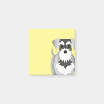 Cute Miniature Schnauzer Bright Yellow Post-it Notes by DoodleDeDoo at Zazzle