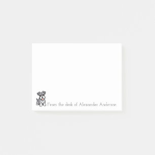 Cute Miniature Schnauzer Cartoon Personalize Notes