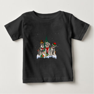 Cute Miniature Schnauzer Christmas Dog Tee T-Shirt