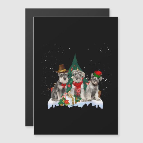 Cute Miniature Schnauzer Christmas Dog Tee T_Shirt Magnetic Invitation