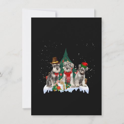 Cute Miniature Schnauzer Christmas Dog Tee T_Shirt Thank You Card