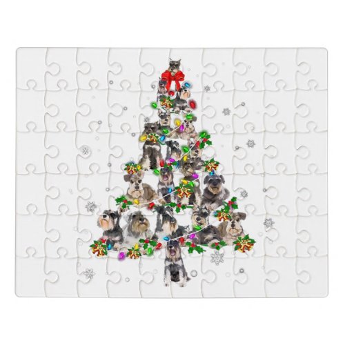 Cute Miniature Schnauzer  Christmas Tree Decor Jigsaw Puzzle
