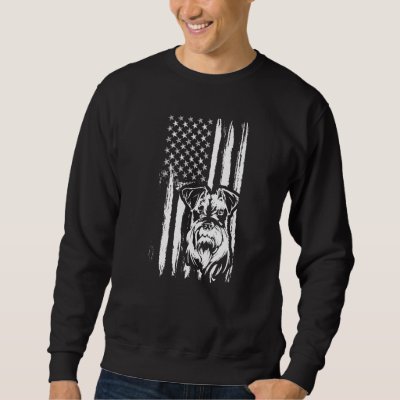 Cute Miniature Schnauzer Dog American Flag USA Pup Sweatshirt