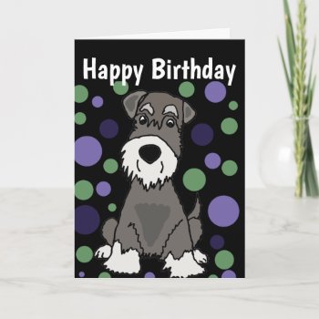Cute Miniature Schnauzer Dog And Circle Patterns Card by Petspower at Zazzle