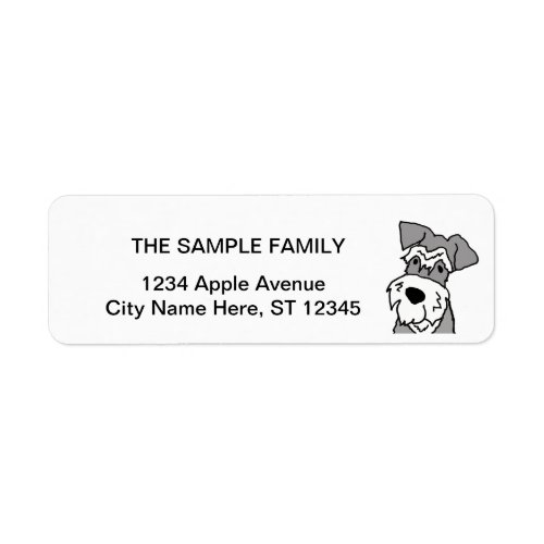 Cute Miniature Schnauzer Dog Cartoon Label