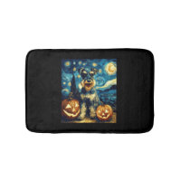 Cute Miniature Schnauzer Dog Halloween Jack O Lant
