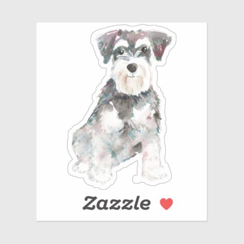 Cute Miniature Schnauzer Dog Illustration Sticker