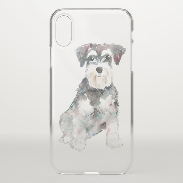 Cute Miniature Schnauzer Dog Illustration Uncommon iPhone Case (Back)