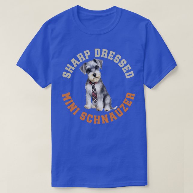 Cute Miniature Schnauzer Dog T-Shirt (Design Front)