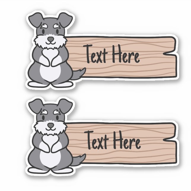 Cute Miniature Schnauzer Label  (Front)