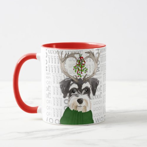 Cute Miniature Schnauzer Lover Christmas Holiday Mug