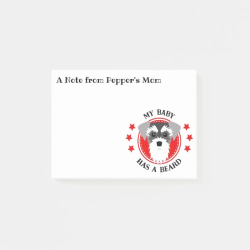 Cute Miniature Schnauzer Mom or Dad Post_it Notes