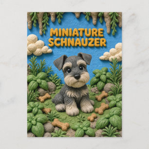 Cute Miniature Schnauzer Puppy, Baby Dog Postcard