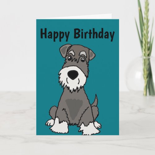 Cute Miniature Schnauzer Puppy Dog Art Card