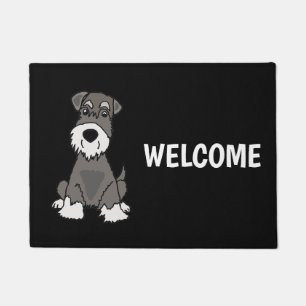 Cute Miniature Schnauzer Puppy Dog Art Doormat