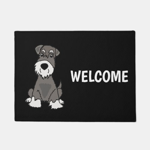Cute Miniature Schnauzer Puppy Dog Art Doormat