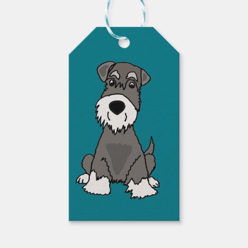 Cute Miniature Schnauzer Puppy Dog Art Gift Tags