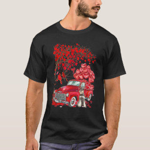 Cute Miniature Schnauzer Valentine Tree - Dogs Hea T-Shirt