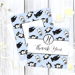 Cute Miniature Schnauzers Thank You Note Card