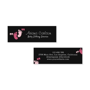 Cute Minimal Babysitting service Daycare Mini Business Card Cute Minimal Babysitting service Daycare Mini Business Card