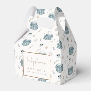 Cute Minimal Boho Clothes Pattern Baby Shower Favor Boxes