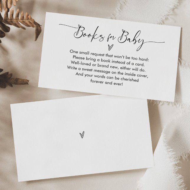 Cute Minimal Books for Baby Shower Enclosure Card (Creator Uploaded)