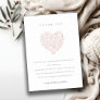 Cute Minimal Dusky Blush Floral Heart Baby Shower Thank You Card