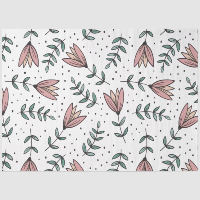 Cute Minimal Floral Tissue Paper (Front)