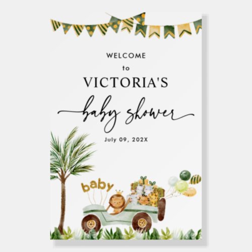 Cute Minimal Jungle Party Baby Shower Welcome Sign