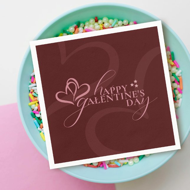 Cute Minimal Modern Chic Cream Script Galentine's  Napkins (Creator Uploaded)